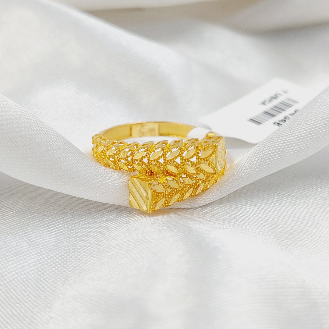 21K خاتم ورق الشجر-مجوهرات الشيخ سعيد-Saeed Jewelry 