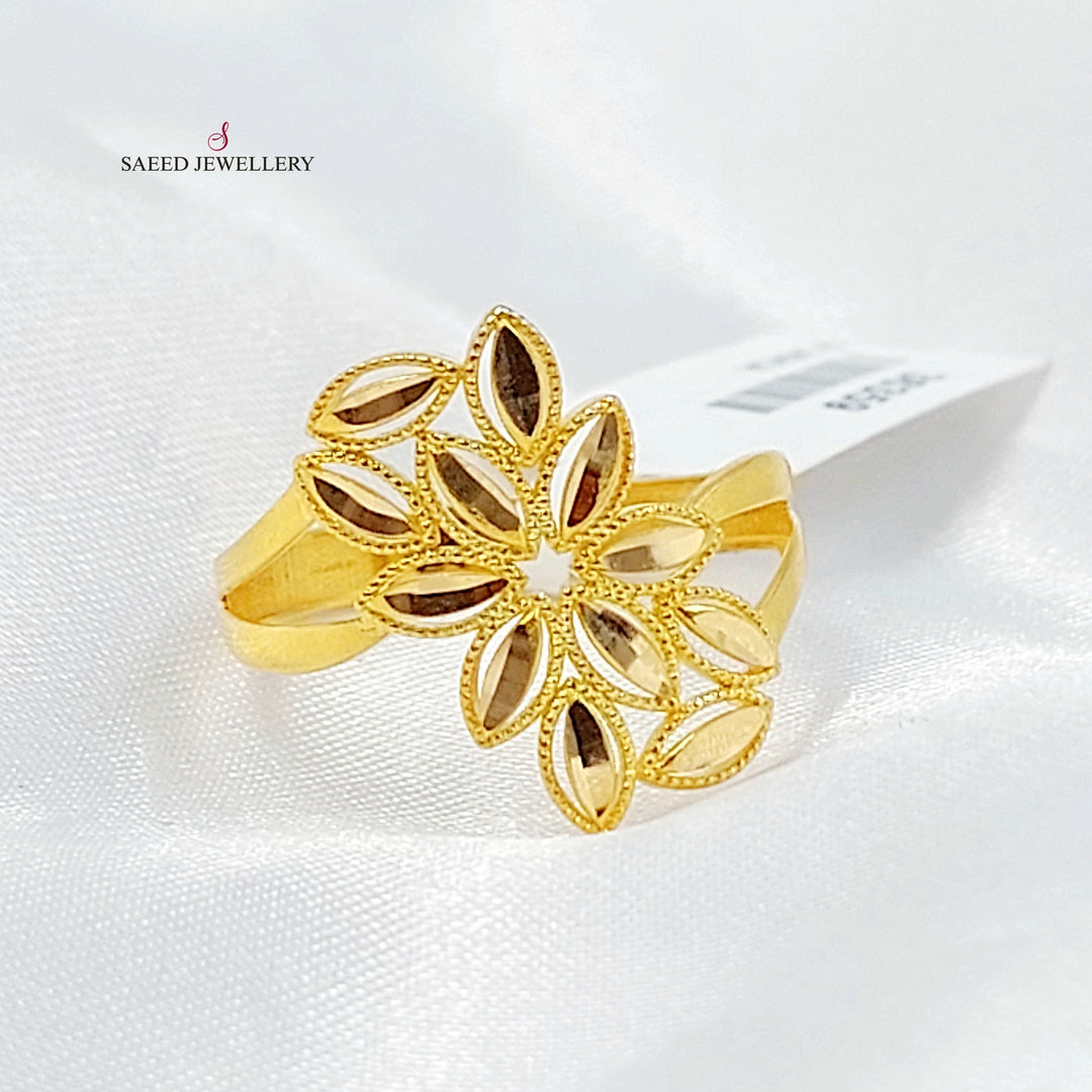21K خاتم ورق الشجر-مجوهرات الشيخ سعيد-Saeed Jewelry 