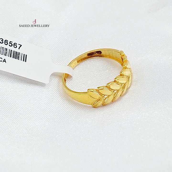21K خاتم ورق الشجر-مجوهرات الشيخ سعيد-Saeed Jewelry 