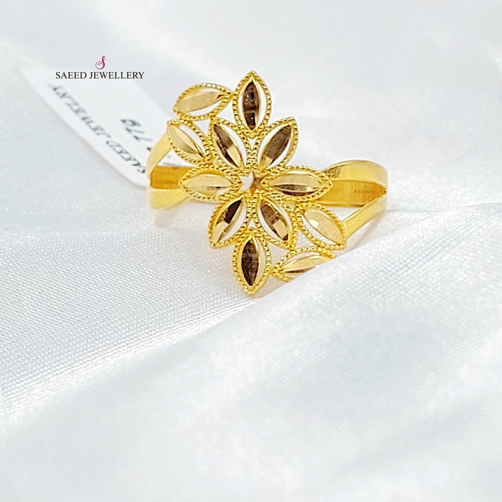 21K خاتم ورق الشجر-مجوهرات الشيخ سعيد-Saeed Jewelry 