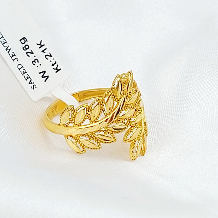 21K خاتم ورق الشجر-مجوهرات الشيخ سعيد-Saeed Jewelry 