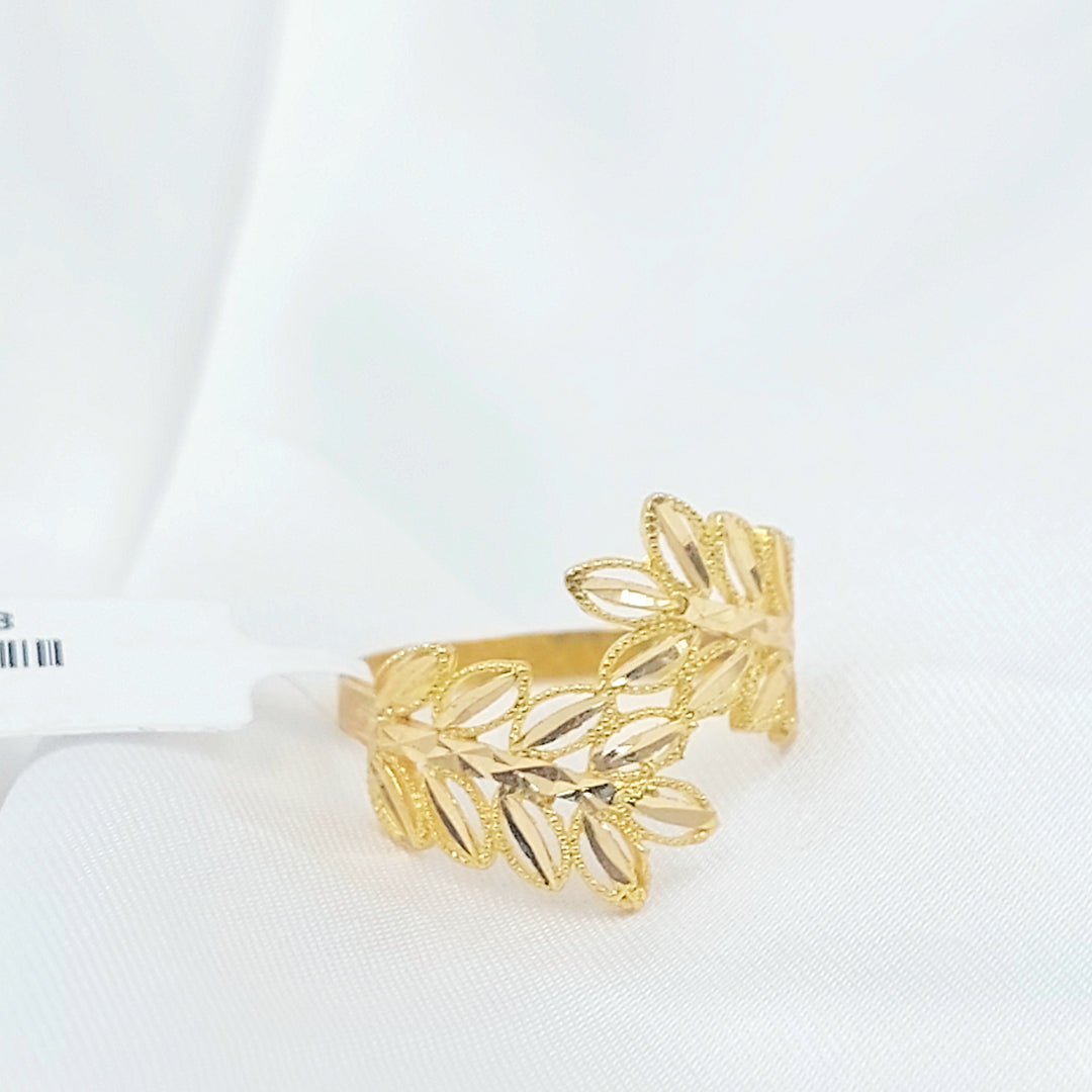 21K خاتم ورق الشجر-مجوهرات الشيخ سعيد-Saeed Jewelry 