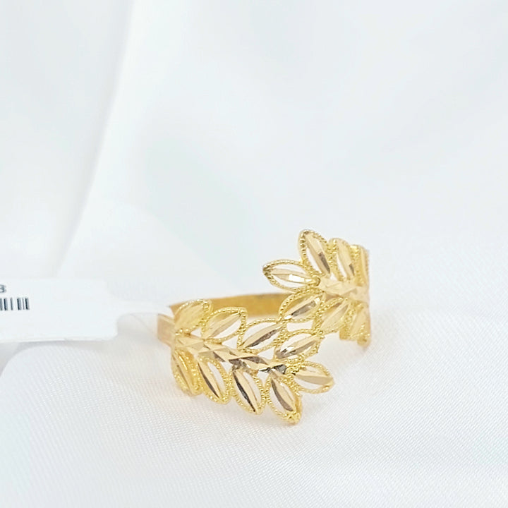 21K خاتم ورق الشجر-مجوهرات الشيخ سعيد-Saeed Jewelry 