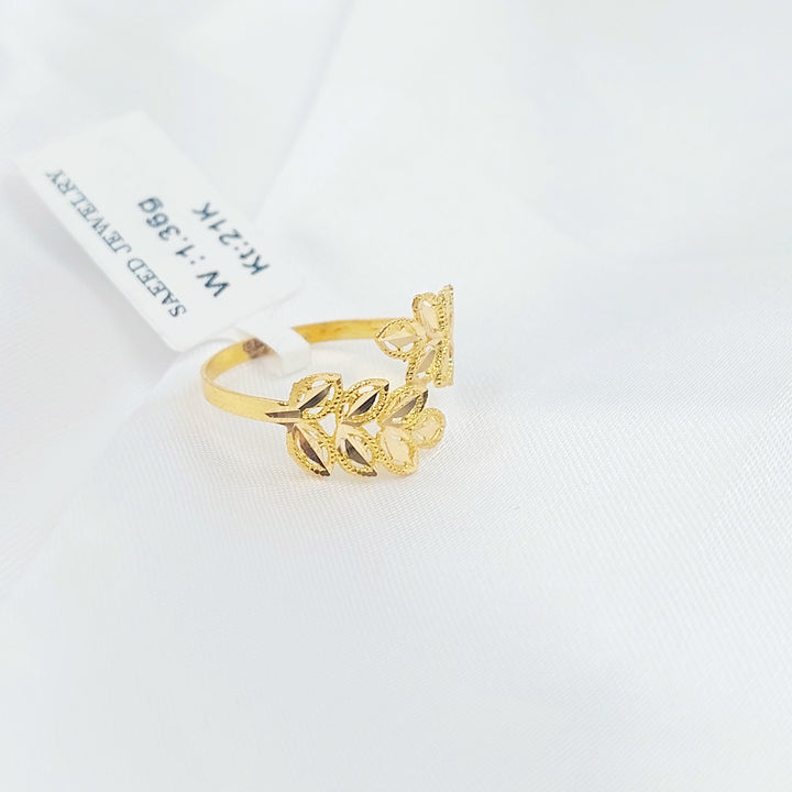 21K خاتم ورق الشجر-مجوهرات الشيخ سعيد-Saeed Jewelry 