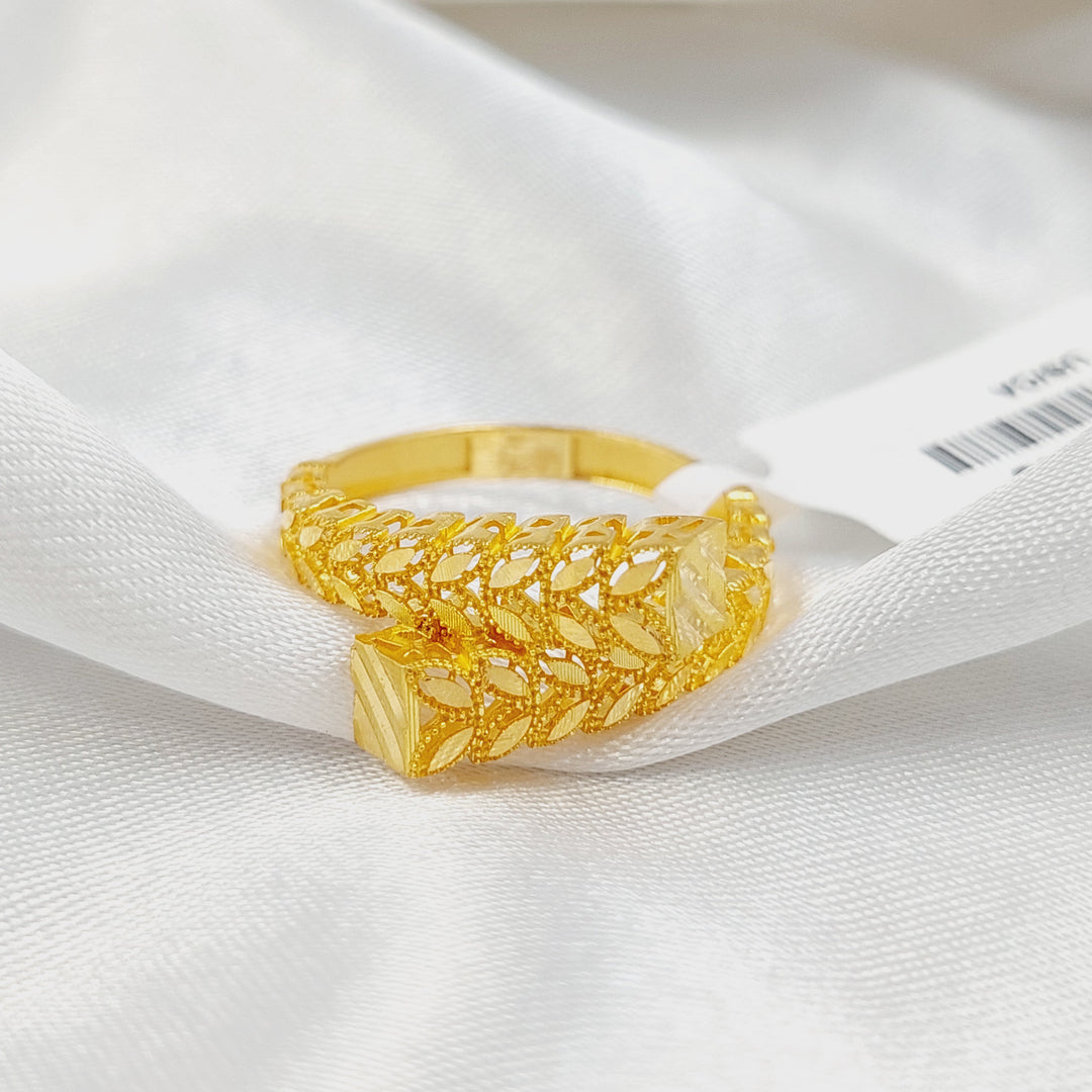 21K خاتم ورق الشجر-مجوهرات الشيخ سعيد-Saeed Jewelry 