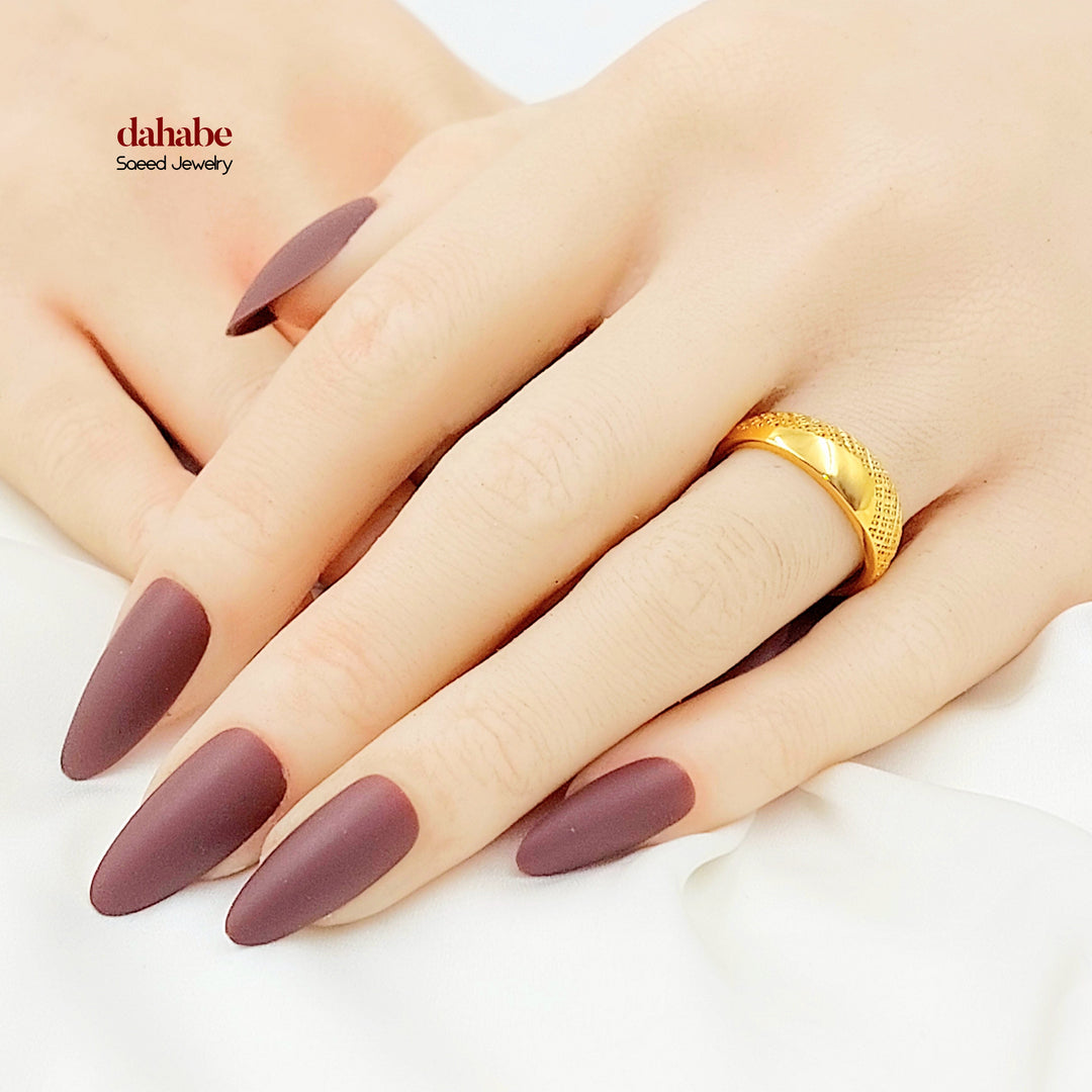 21K خاتم سادة ناعم-مجوهرات الشيخ سعيد-Saeed Jewelry 