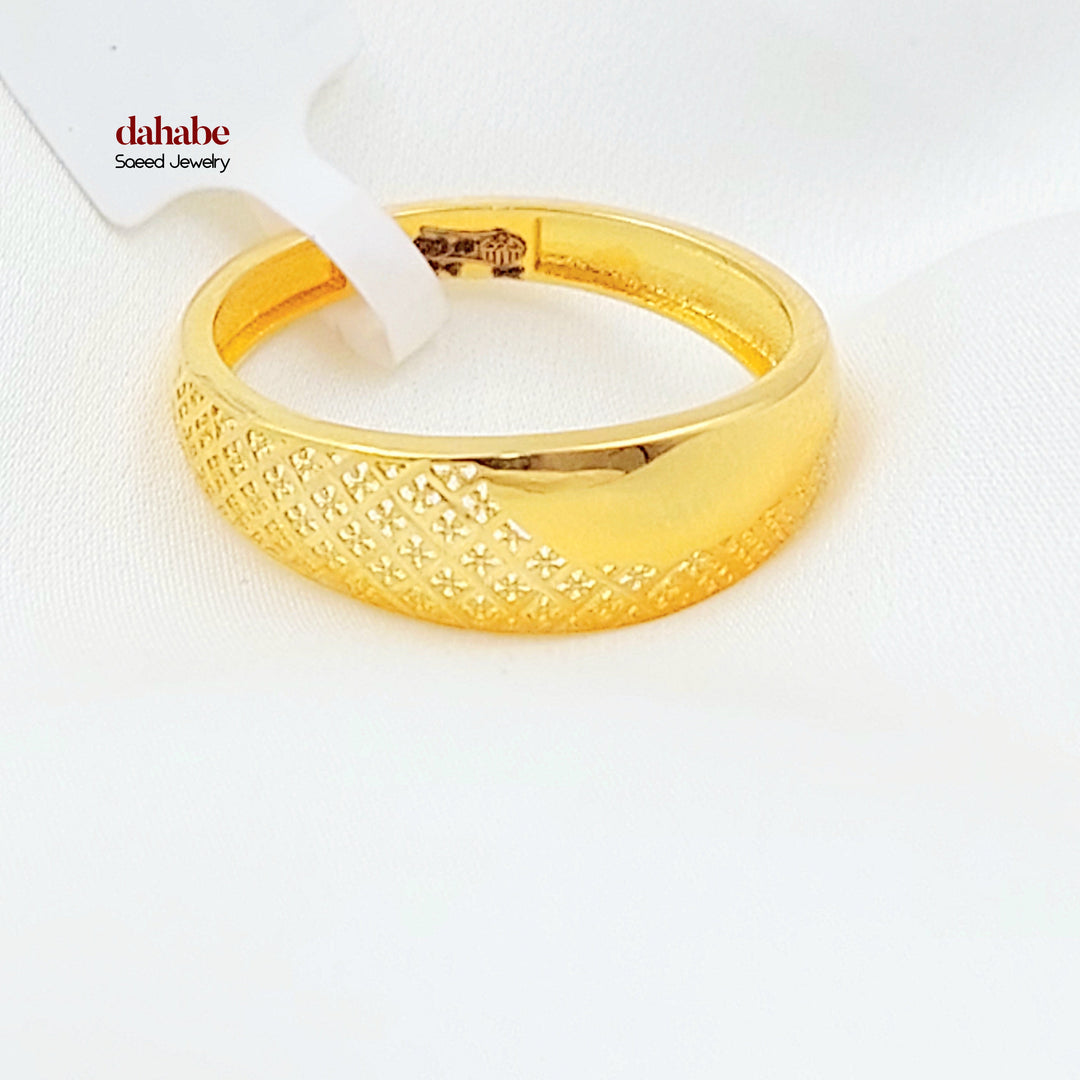 21K خاتم سادة ناعم-مجوهرات الشيخ سعيد-Saeed Jewelry 