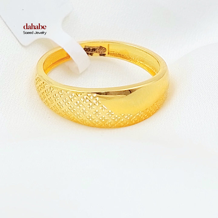 21K خاتم سادة ناعم-مجوهرات الشيخ سعيد-Saeed Jewelry 