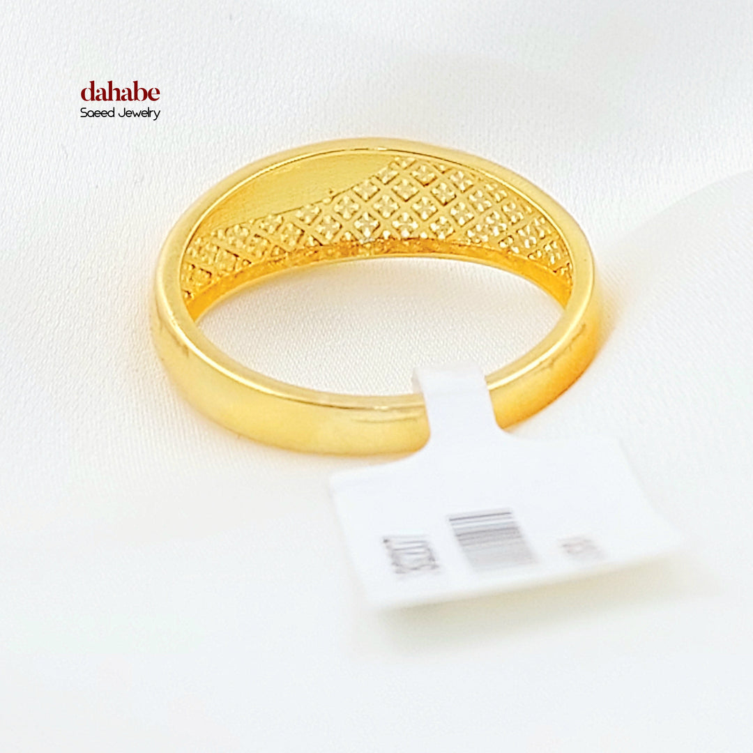21K خاتم سادة ناعم-مجوهرات الشيخ سعيد-Saeed Jewelry 
