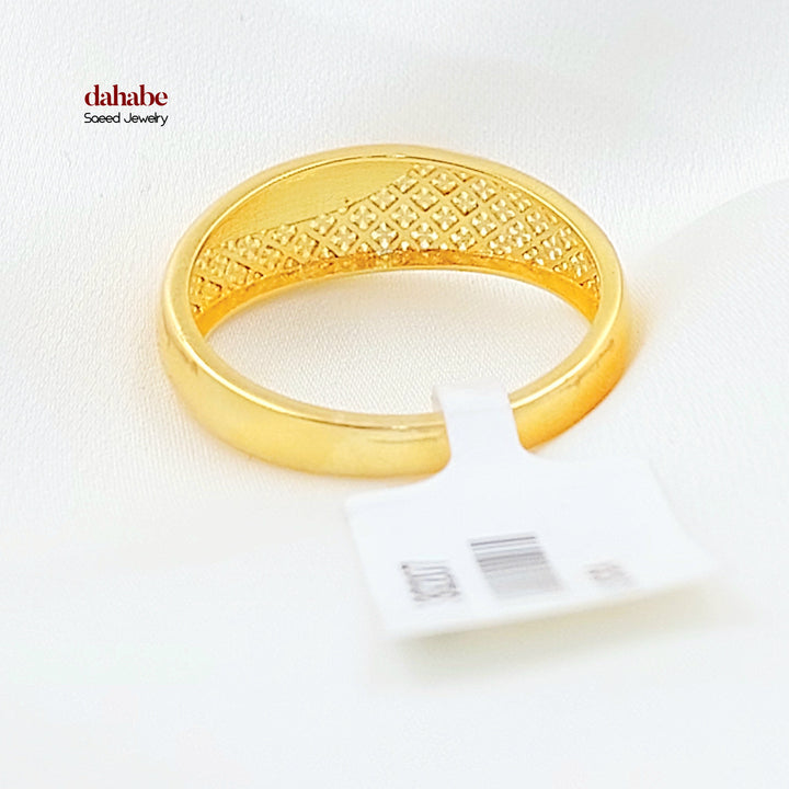21K خاتم سادة ناعم-مجوهرات الشيخ سعيد-Saeed Jewelry 