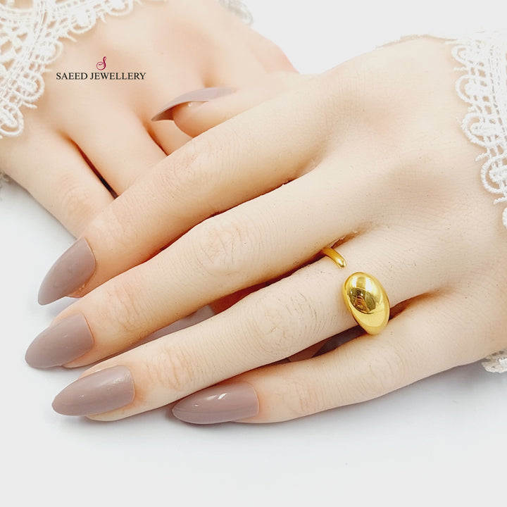 21K خاتم لوزة ناعم-مجوهرات الشيخ سعيد-Saeed Jewelry 