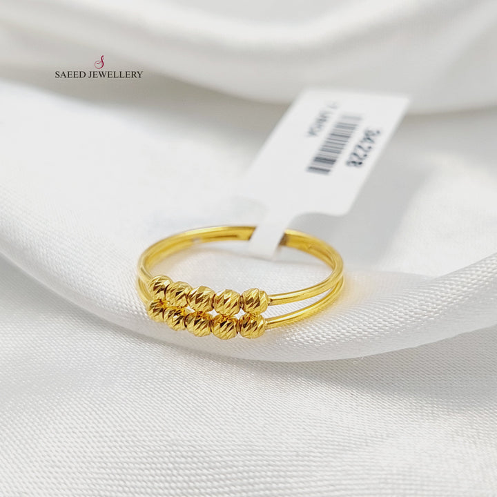 21K خاتم طابات ناعم-مجوهرات الشيخ سعيد-Saeed Jewelry 