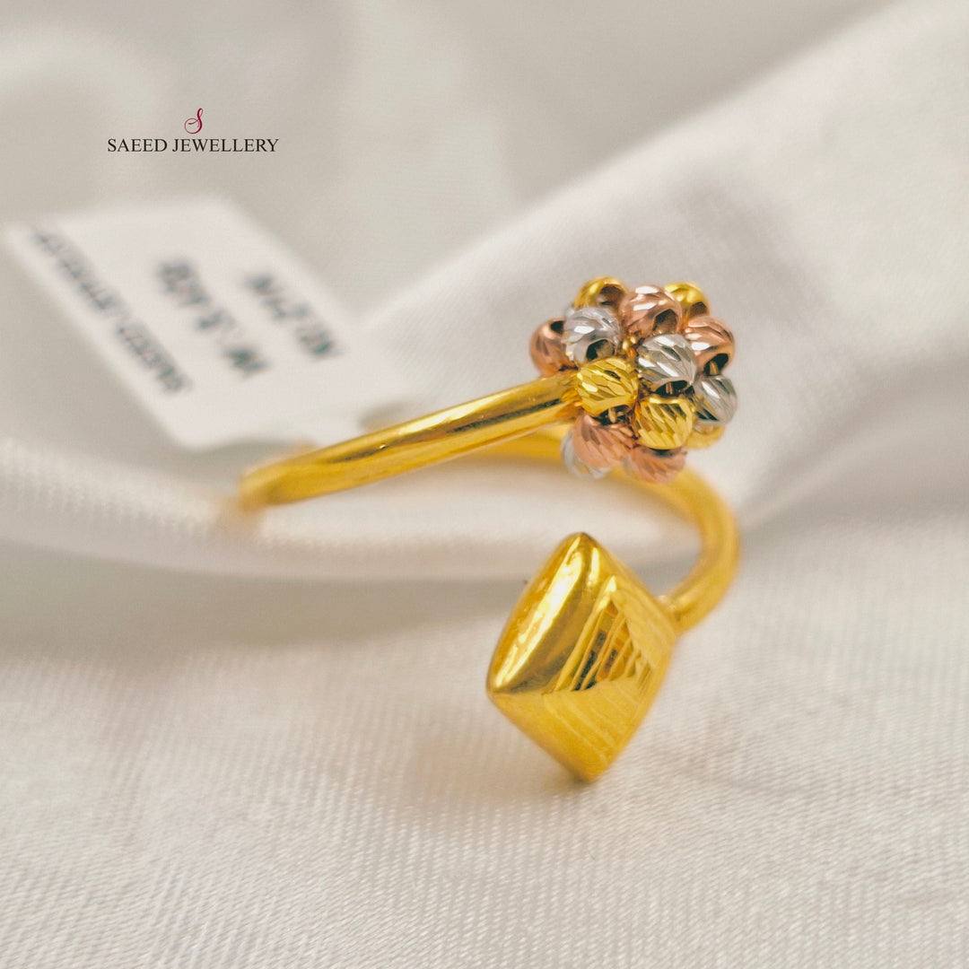 21K خاتم طابات ناعم-مجوهرات الشيخ سعيد-Saeed Jewelry 