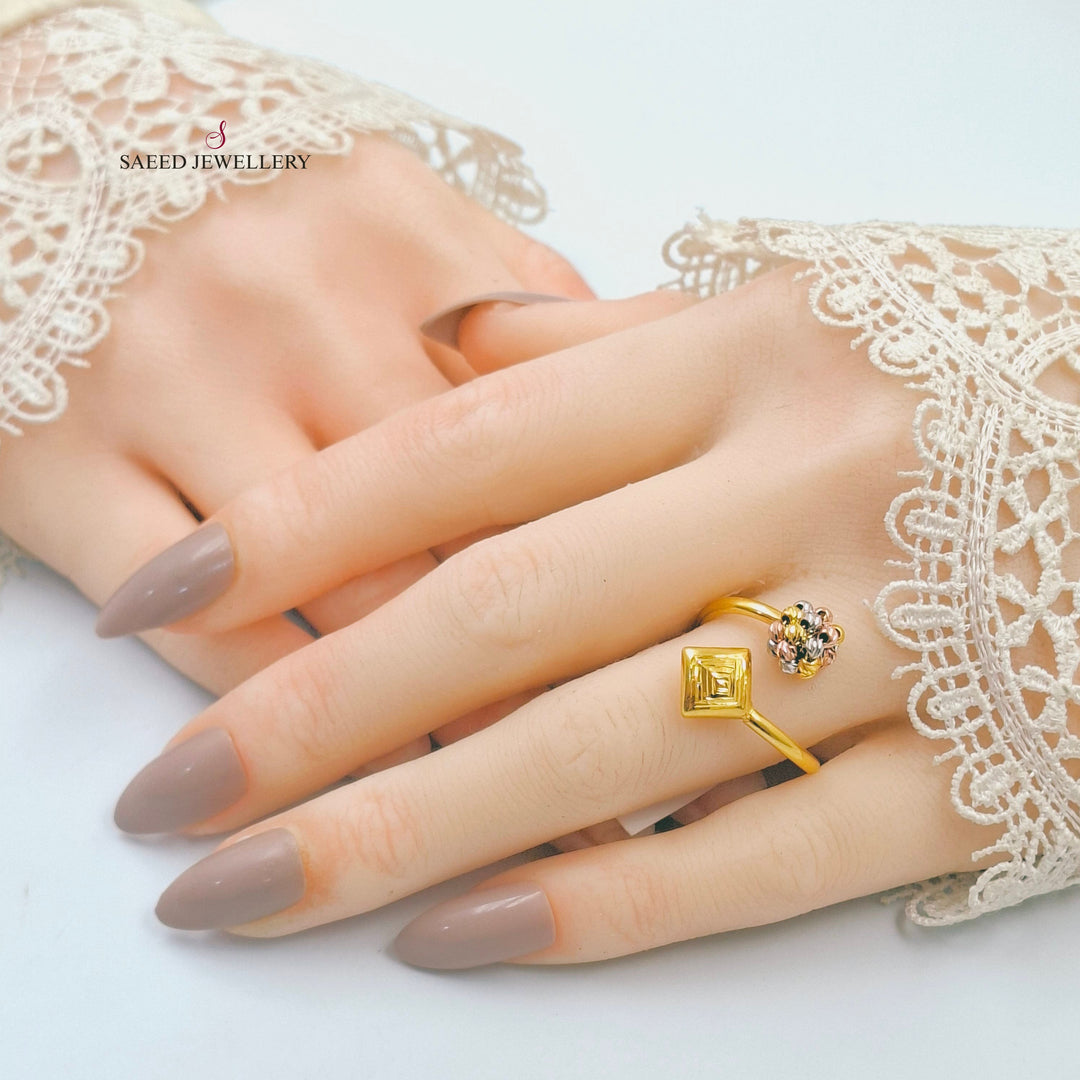 21K خاتم طابات ناعم-مجوهرات الشيخ سعيد-Saeed Jewelry 