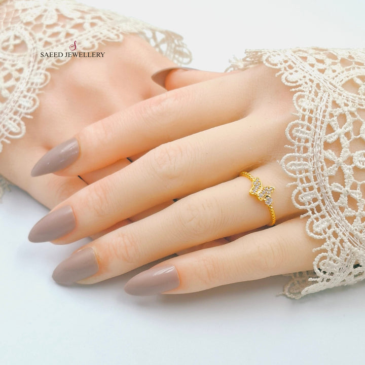 21K خاتم فراشة ناعم-مجوهرات الشيخ سعيد-Saeed Jewelry 
