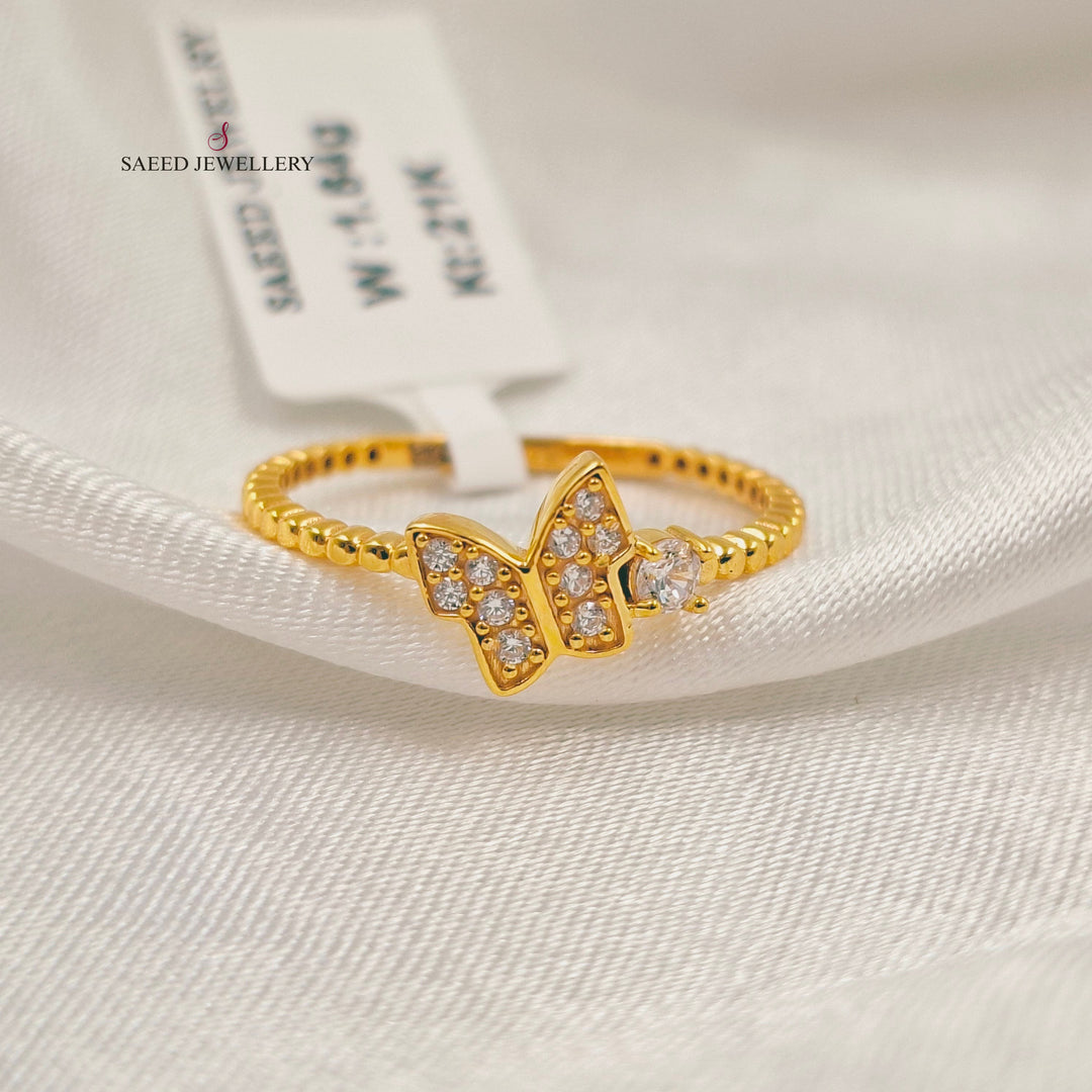21K خاتم فراشة ناعم-مجوهرات الشيخ سعيد-Saeed Jewelry 