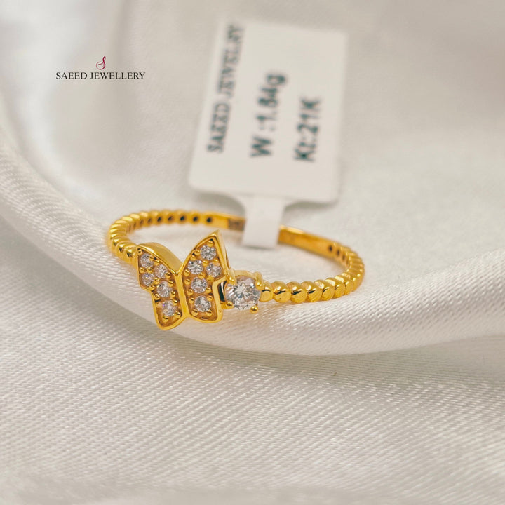 21K خاتم فراشة ناعم-مجوهرات الشيخ سعيد-Saeed Jewelry 
