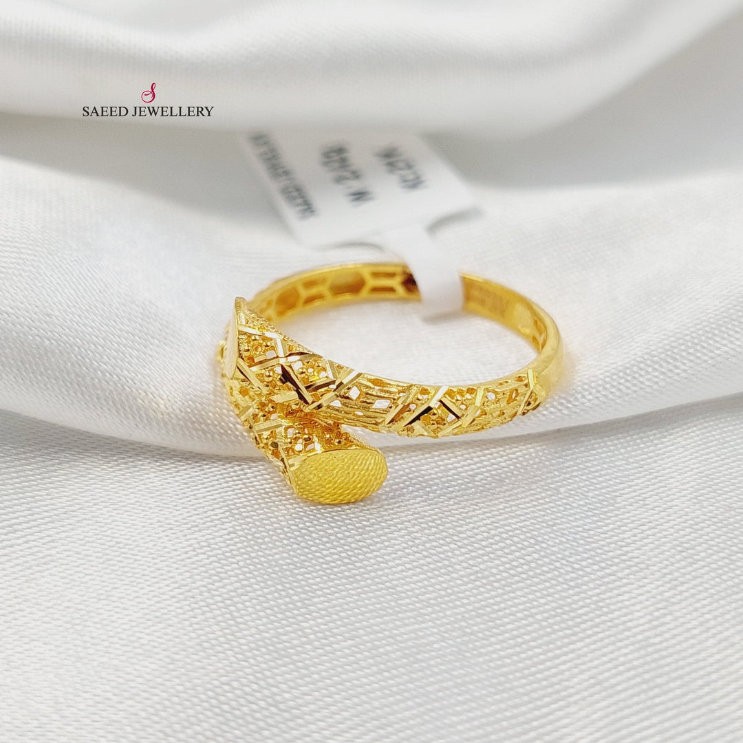 21K خاتم نقش ناعم-مجوهرات الشيخ سعيد-Saeed Jewelry 