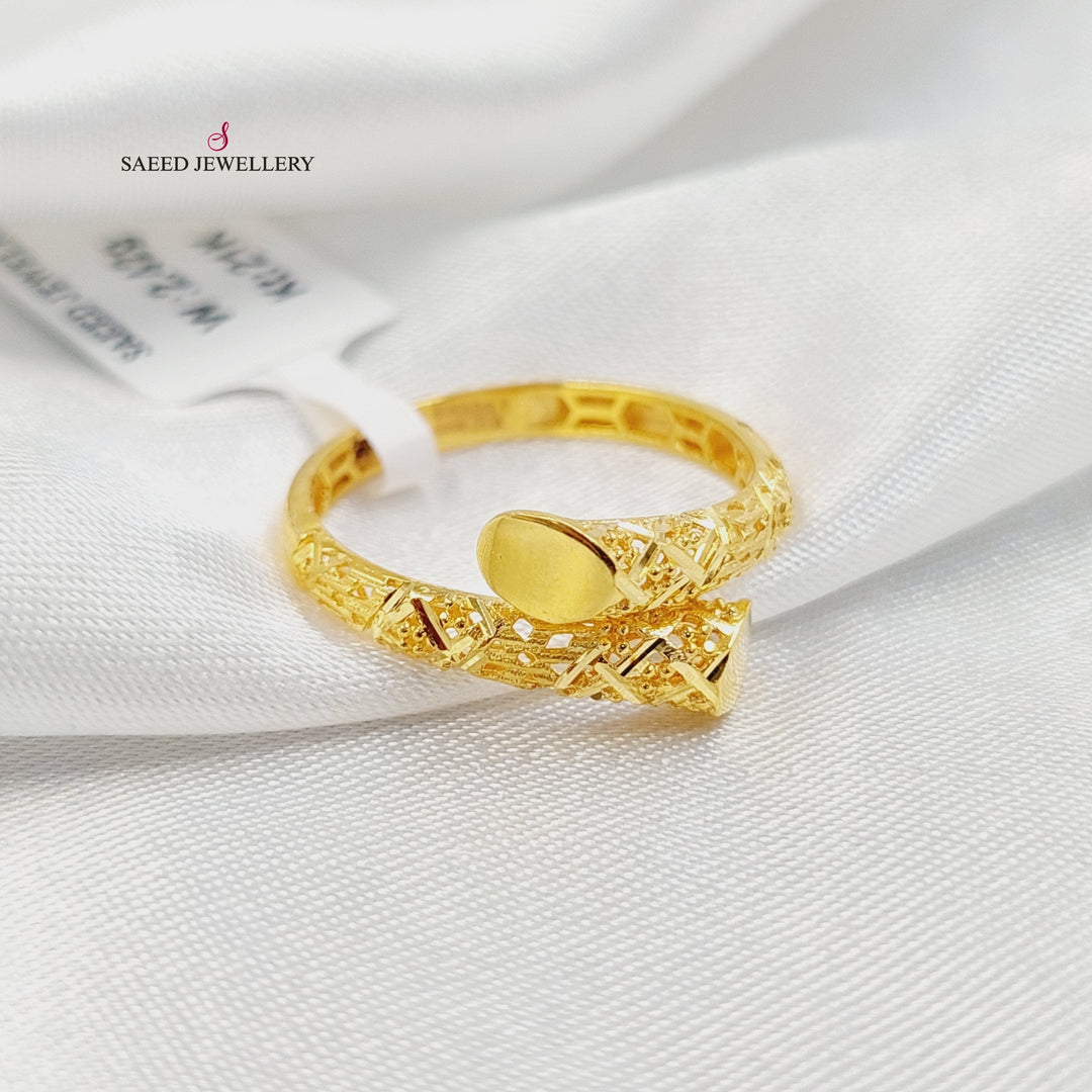 21K خاتم نقش ناعم-مجوهرات الشيخ سعيد-Saeed Jewelry 