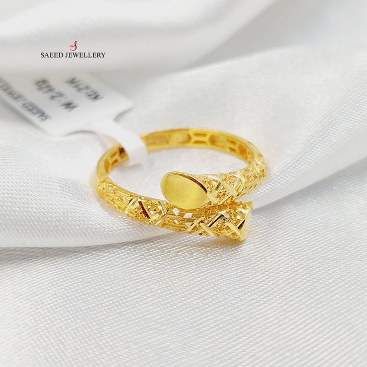 21K خاتم نقش ناعم-مجوهرات الشيخ سعيد-Saeed Jewelry 