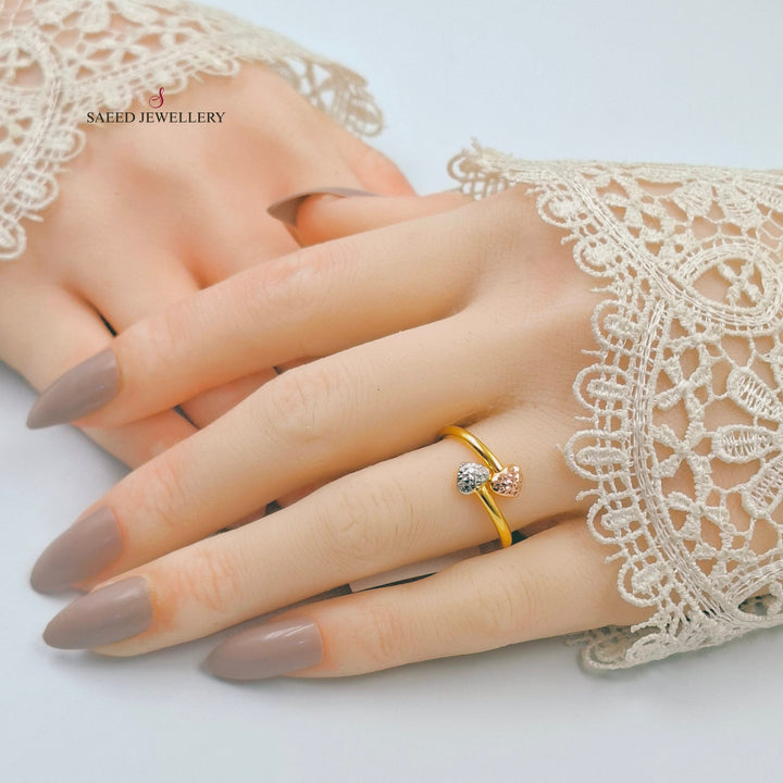 21K خاتم قلب ناعم-مجوهرات الشيخ سعيد-Saeed Jewelry 