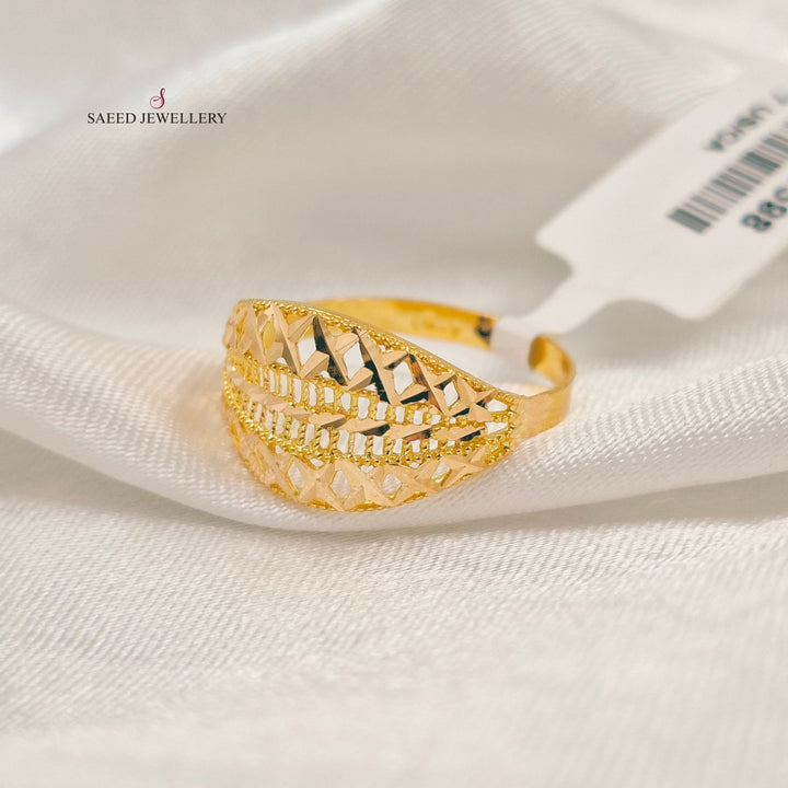 21K خاتم كويتي ناعم-مجوهرات الشيخ سعيد-Saeed Jewelry 