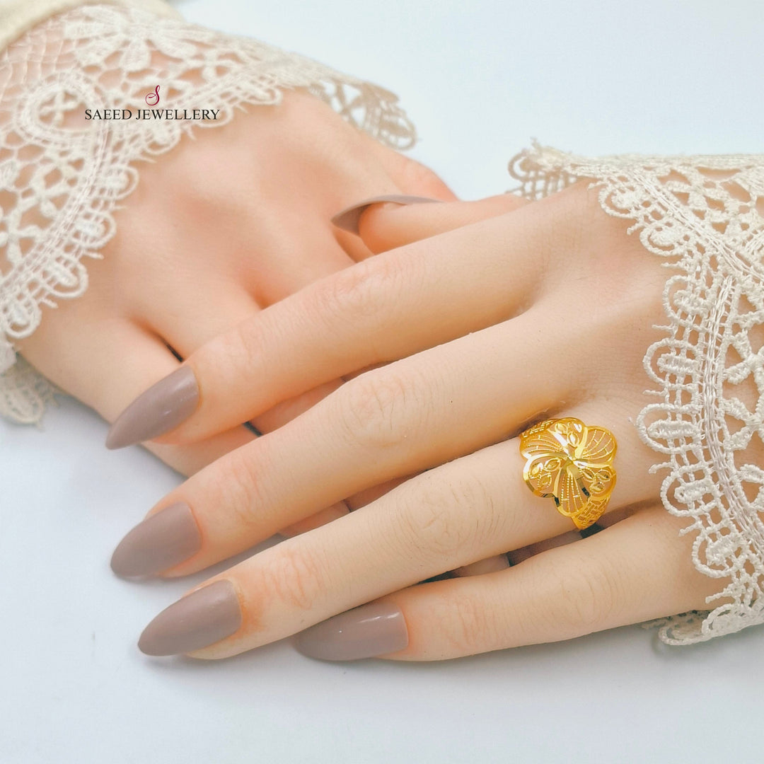 21K خاتم كويتي ناعم-مجوهرات الشيخ سعيد-Saeed Jewelry 