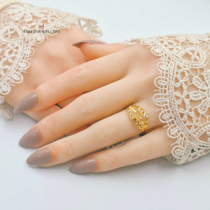 21K خاتم كويتي ناعم-مجوهرات الشيخ سعيد-Saeed Jewelry 