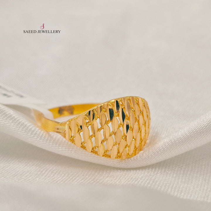 21K خاتم كويتي ناعم-مجوهرات الشيخ سعيد-Saeed Jewelry 