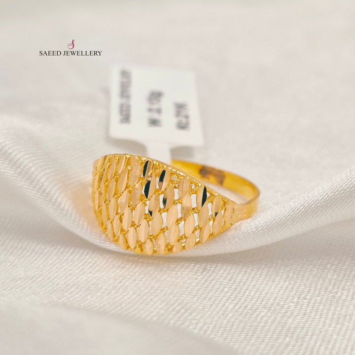 21K خاتم كويتي ناعم-مجوهرات الشيخ سعيد-Saeed Jewelry 