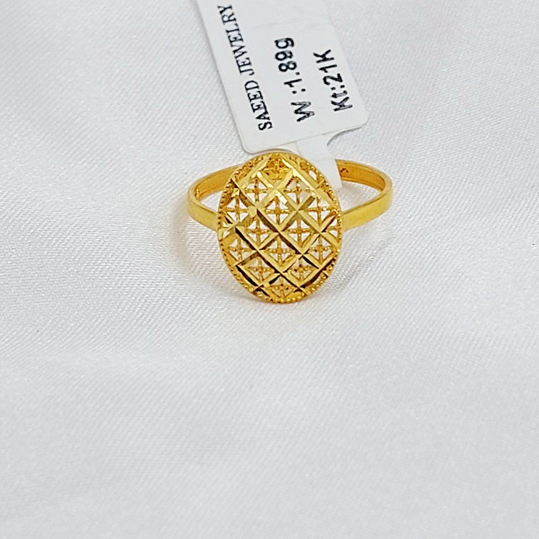 21K خاتم بيضاوي ناعم-مجوهرات الشيخ سعيد-Saeed Jewelry 