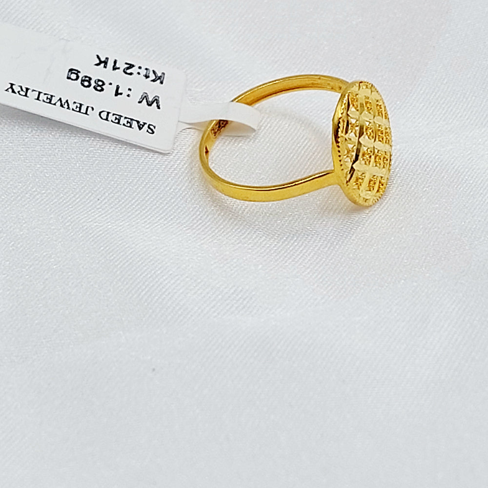 21K خاتم بيضاوي ناعم-مجوهرات الشيخ سعيد-Saeed Jewelry 