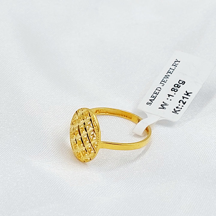 21K خاتم بيضاوي ناعم-مجوهرات الشيخ سعيد-Saeed Jewelry 
