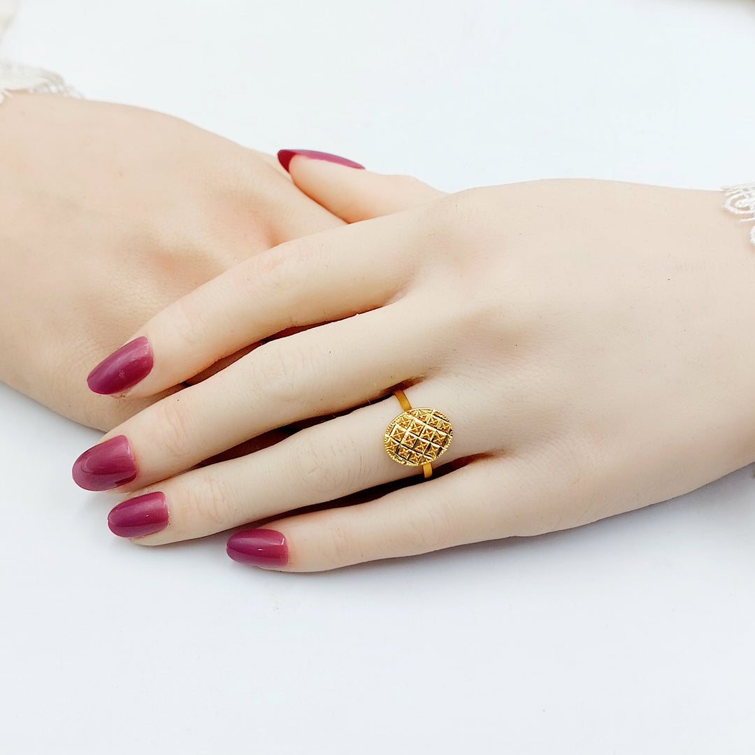 21K خاتم بيضاوي ناعم-مجوهرات الشيخ سعيد-Saeed Jewelry 