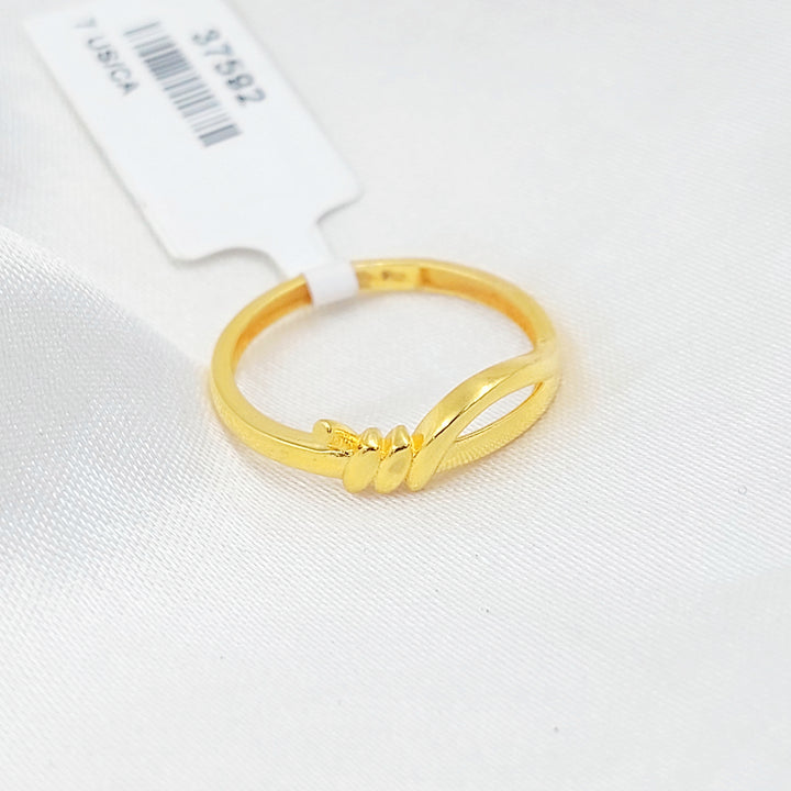 21K خاتم سادة مسمار-مجوهرات الشيخ سعيد-Saeed Jewelry 