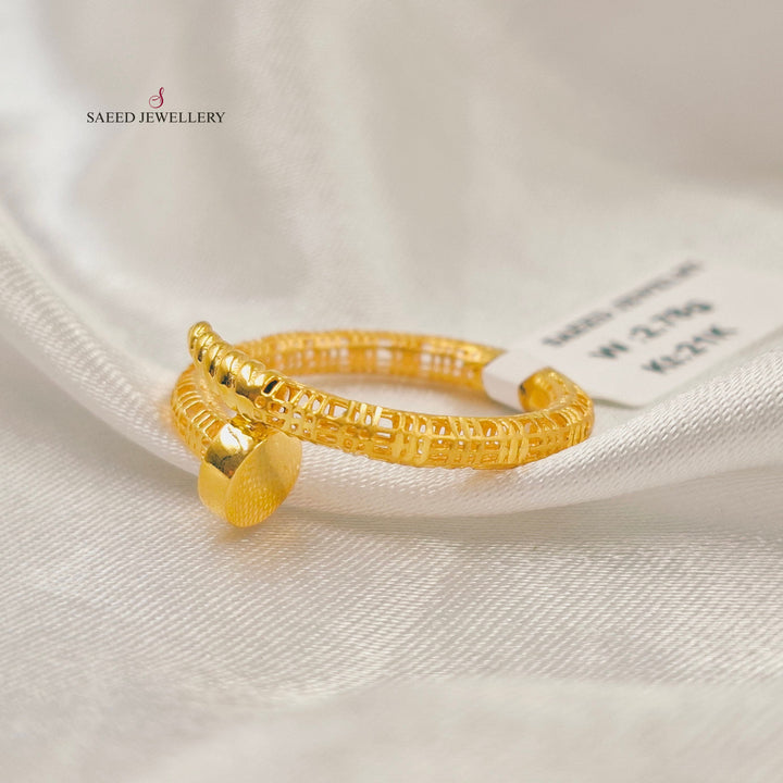 21K خاتم مسمار-مجوهرات الشيخ سعيد-Saeed Jewelry 