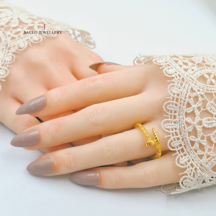 21K خاتم مسمار-مجوهرات الشيخ سعيد-Saeed Jewelry 