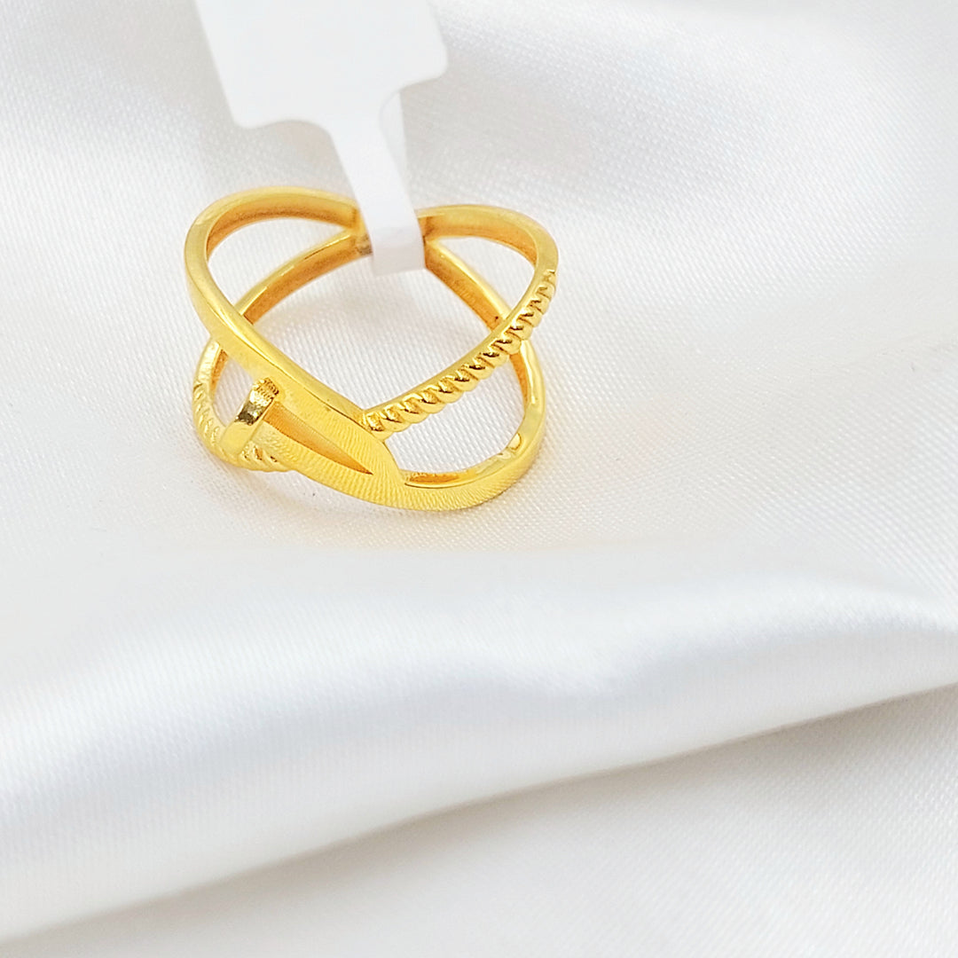 21K خاتم اكس مسمار-مجوهرات الشيخ سعيد-Saeed Jewelry 