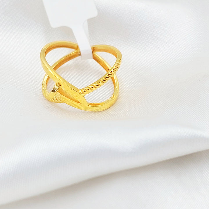 21K خاتم اكس مسمار-مجوهرات الشيخ سعيد-Saeed Jewelry 