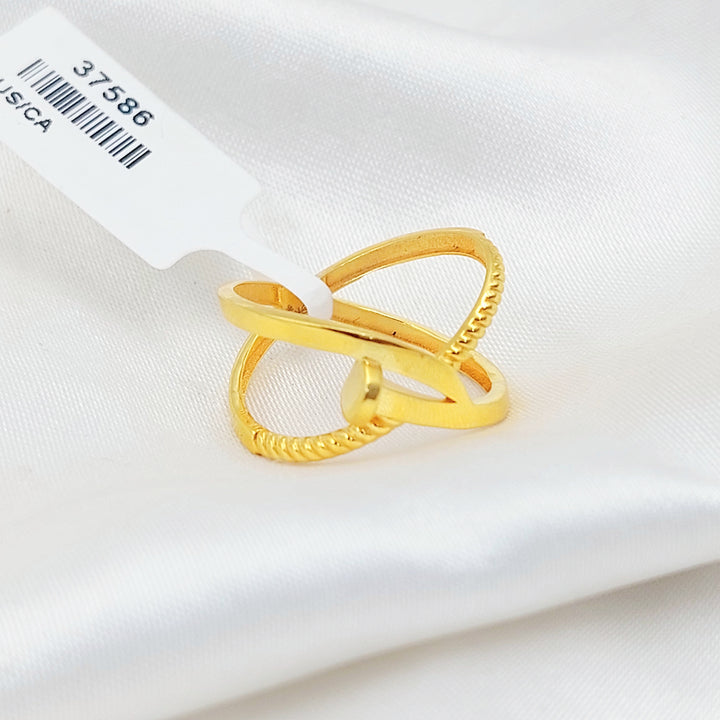 21K خاتم اكس مسمار-مجوهرات الشيخ سعيد-Saeed Jewelry 