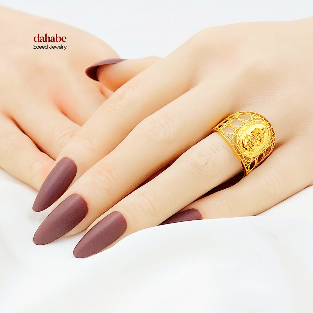 21K خاتم اونصه-مجوهرات الشيخ سعيد-Saeed Jewelry 