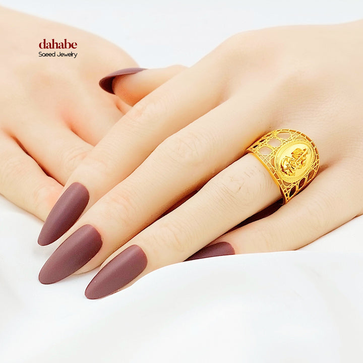 21K خاتم اونصه-مجوهرات الشيخ سعيد-Saeed Jewelry 