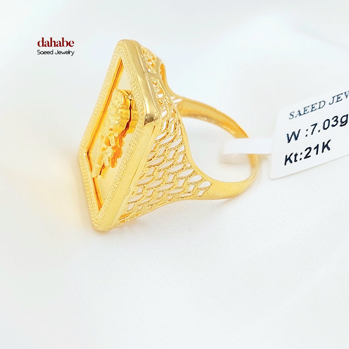 21K خاتم اونصه-مجوهرات الشيخ سعيد-Saeed Jewelry 