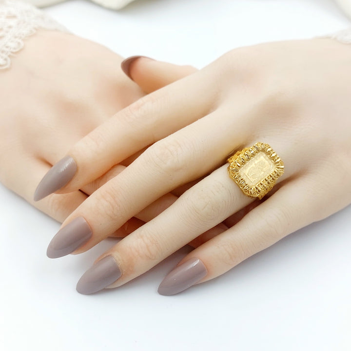 21K خاتم نقش اونصه-مجوهرات الشيخ سعيد-Saeed Jewelry 