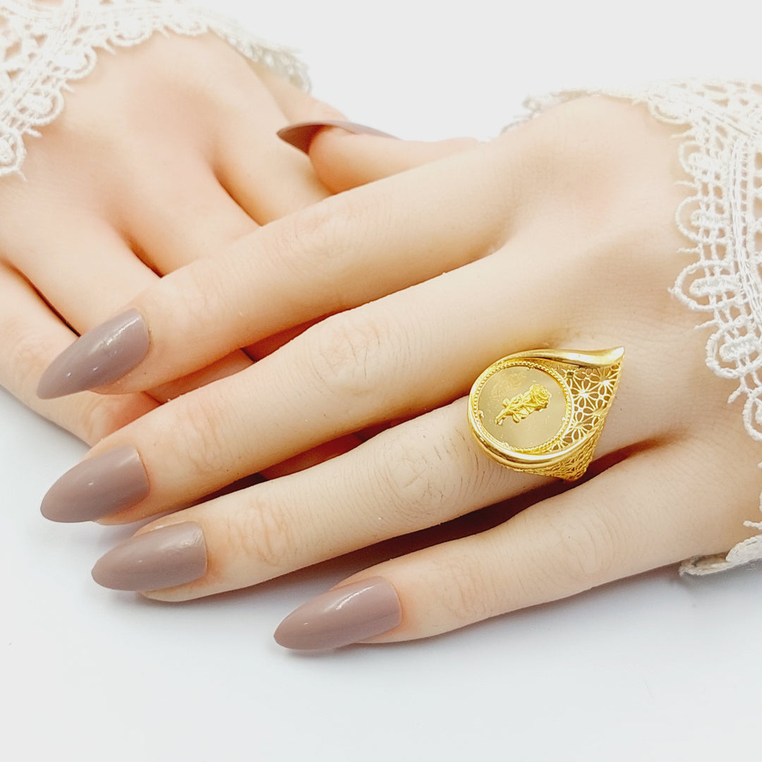 21K خاتم اونصه-مجوهرات الشيخ سعيد-Saeed Jewelry 