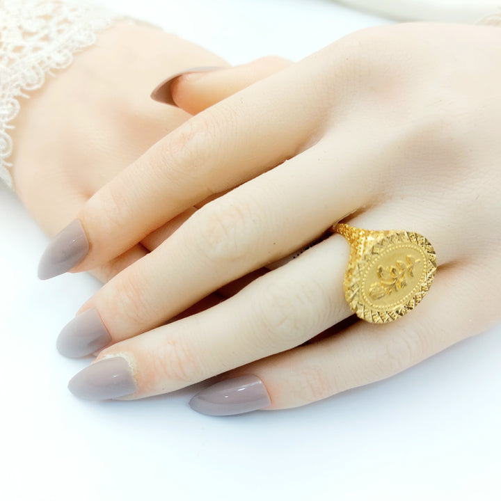 21K خاتم اونصه-مجوهرات الشيخ سعيد-Saeed Jewelry 