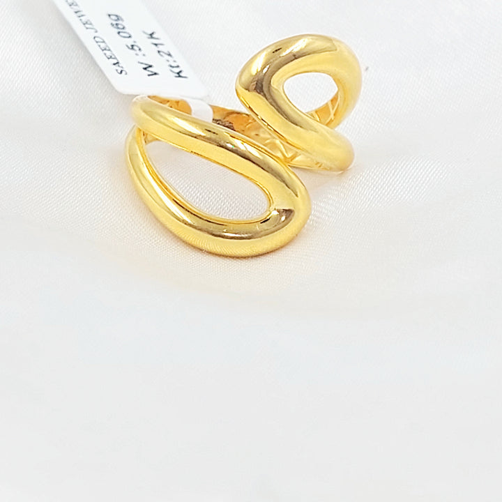 21K خاتم اكسترا سادة-مجوهرات الشيخ سعيد-Saeed Jewelry 