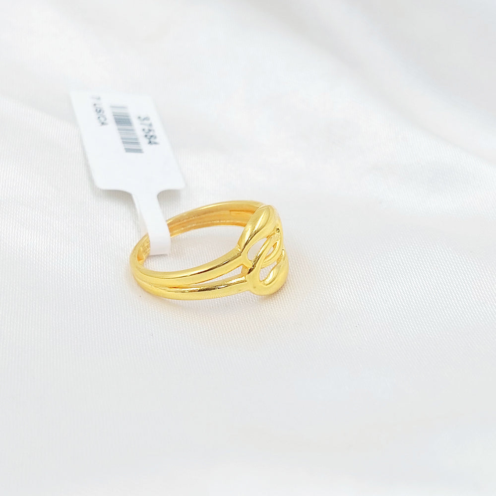 21K خاتم سادة-مجوهرات الشيخ سعيد-Saeed Jewelry 