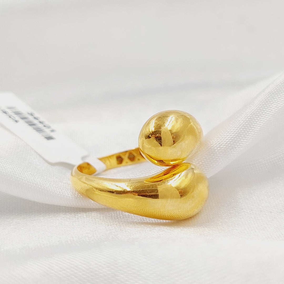 21K خاتم لوزة سادة-مجوهرات الشيخ سعيد-Saeed Jewelry 