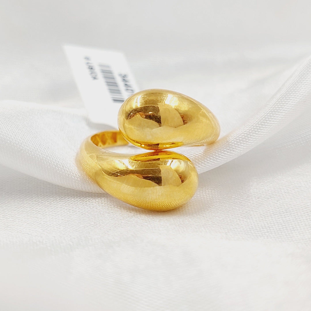 21K خاتم لوزة سادة-مجوهرات الشيخ سعيد-Saeed Jewelry 